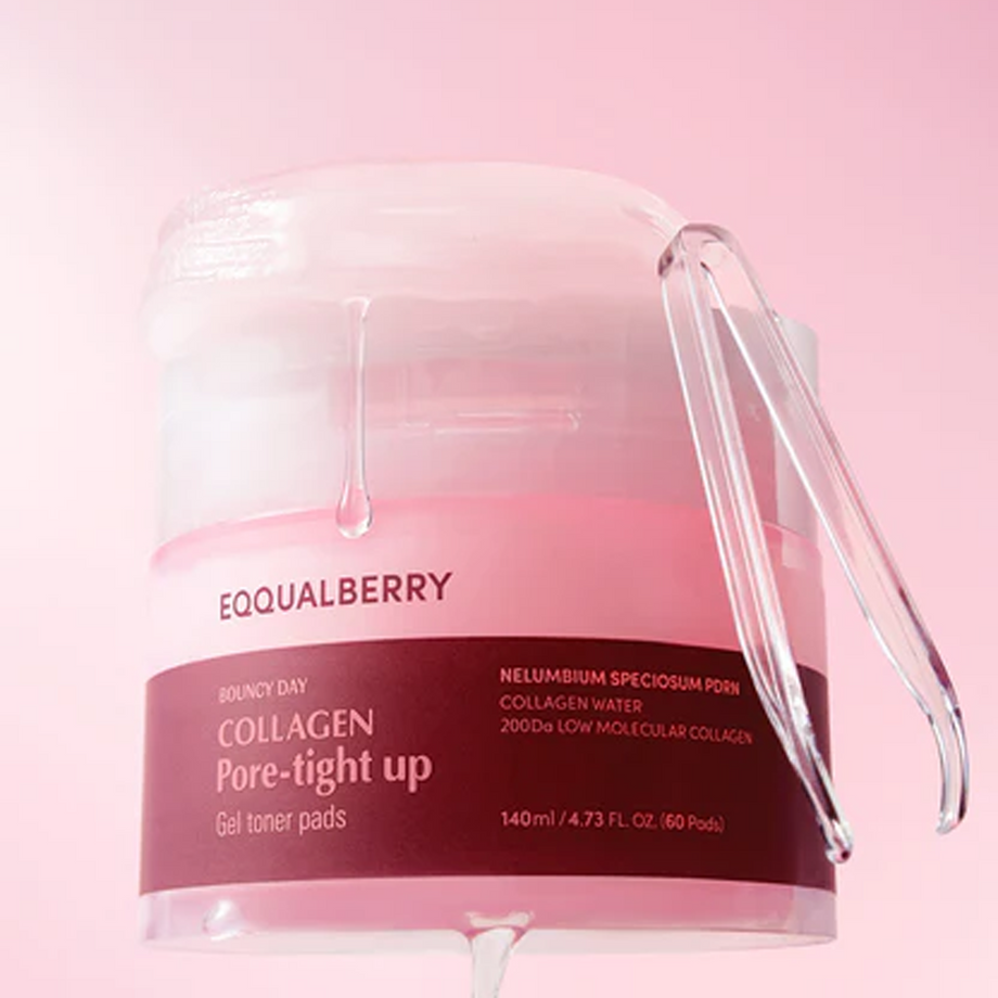 EQQUALBERRY Collagen Pore-Tight Up Gel Toner Pads 60 Pads
