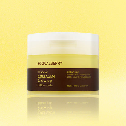 EQQUALBERRY Collagen Glow Up Gel Toner Pads 60 Pads