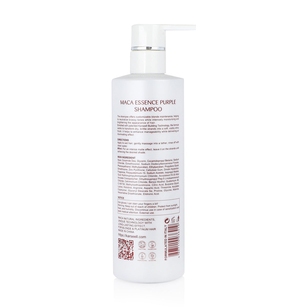 Karseell Maca Power Essence Purple Shampoo Blonde - 500ml