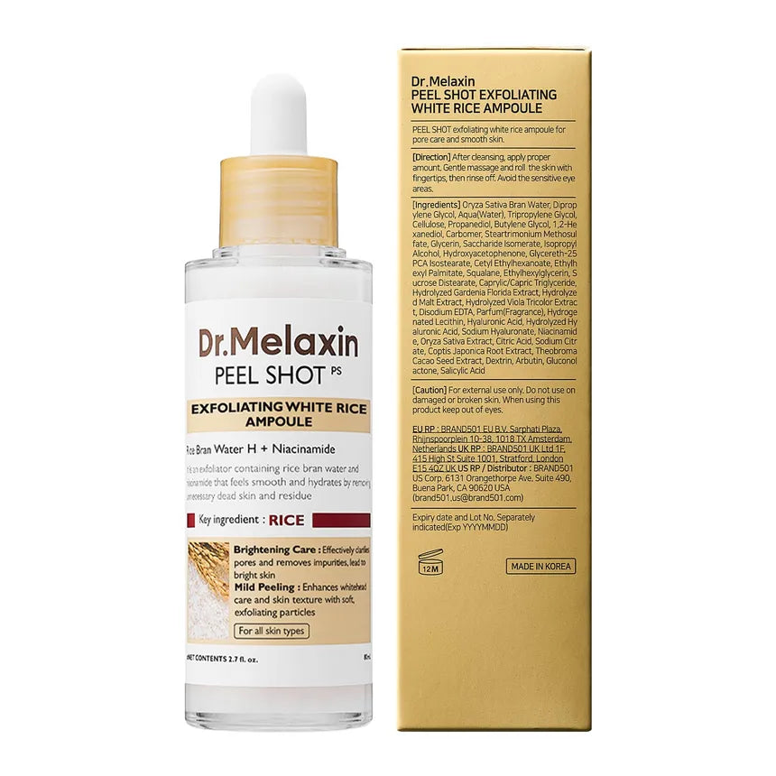 Dr.Melaxin Peel Shot Exfoliating White Rice Ampoule - 80ml
