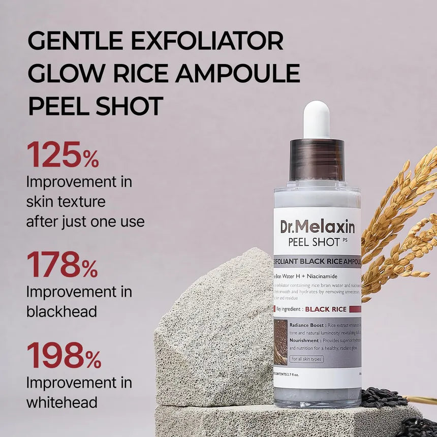 Dr.Melaxin Peel Shot Exfoliant Black Rice Ampoule - 80 ml