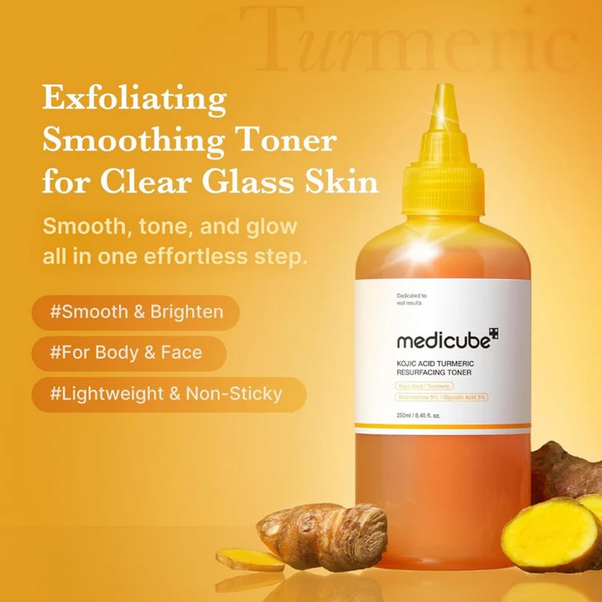 Medicube - Kojic Acid Turmeric Resurfacing Toner [250ml]