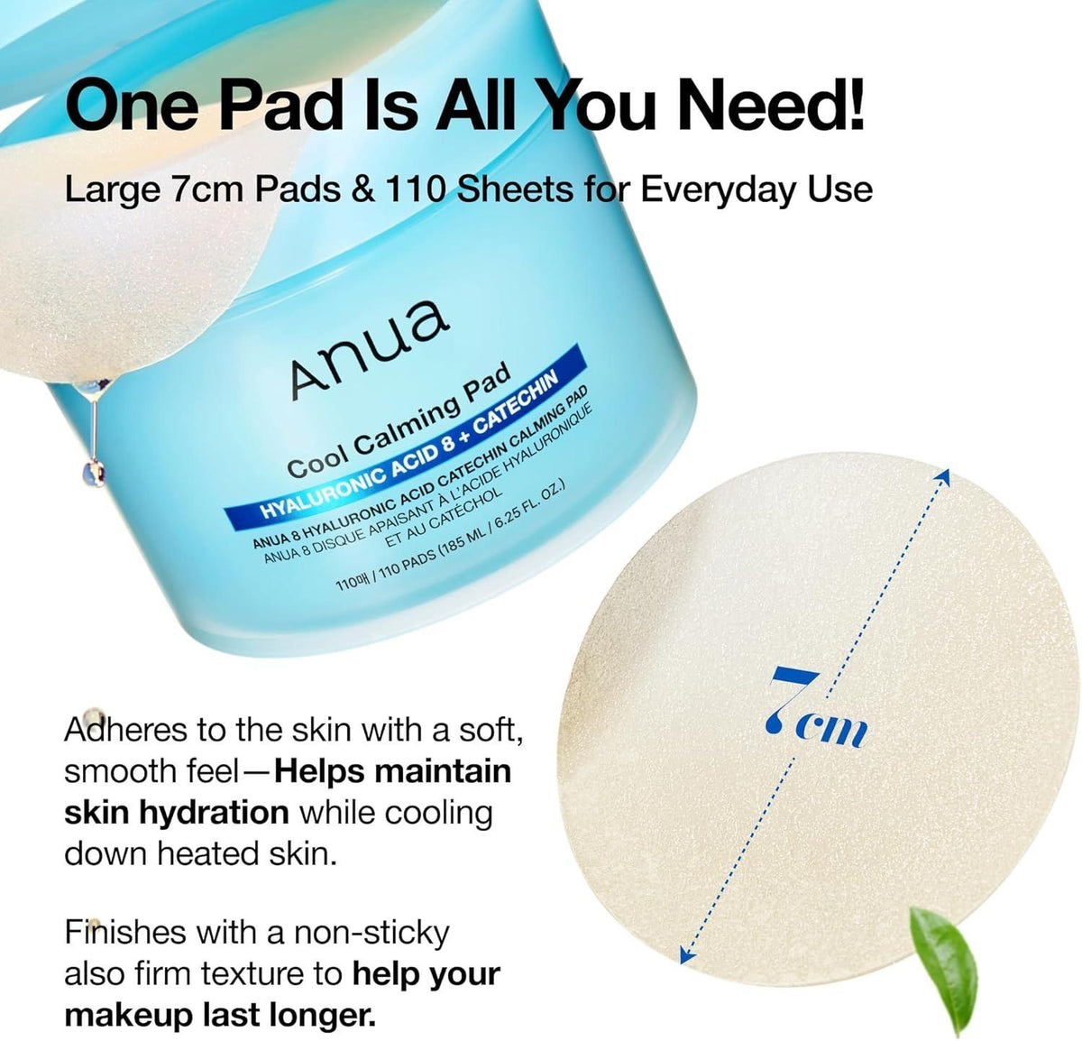 Anua - 8 Hyaluronic Acid Catechin Calming Pad [110 pads]