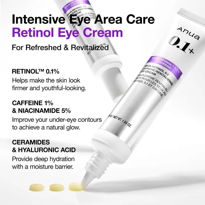 Anua - Retinol 0.1 Caffeine Revitalizing Eye Cream [30g]